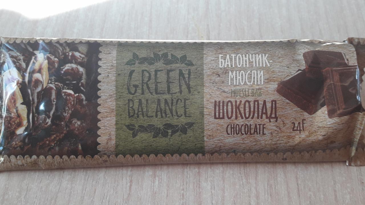 Фото - батончик-мюсли шоколад green balance