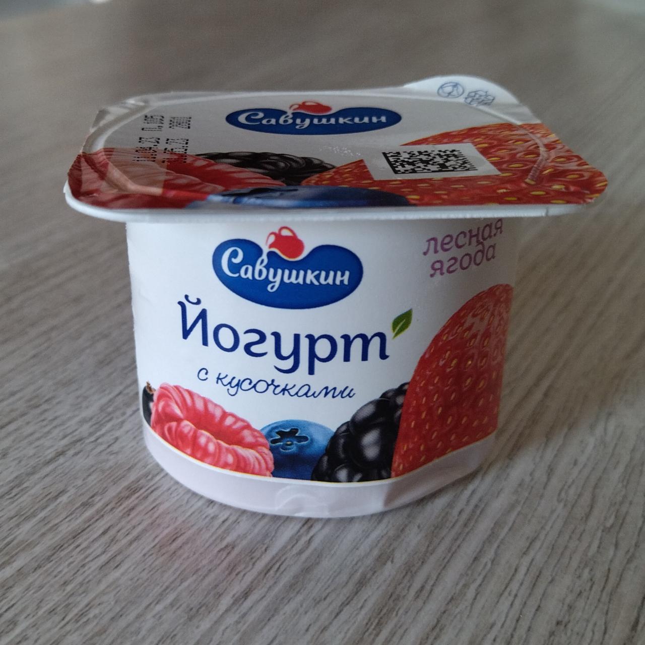 Фото - Йогурт с кусочками Лесная ягода Савушкин