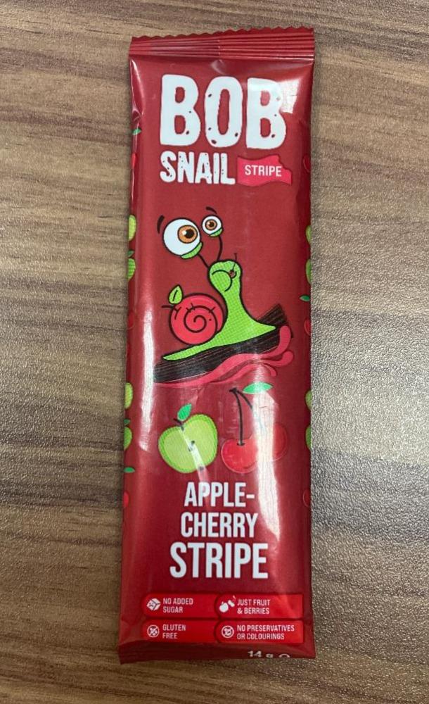 Фото - Конфета натуральная фруктово-ягодная Яблочно-вишневый страйп Улитка Боб Bob Snail