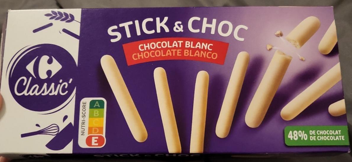 Фото - Палочки в белом шоколаде Chocolate Blanco Stick & Choc Carrefour