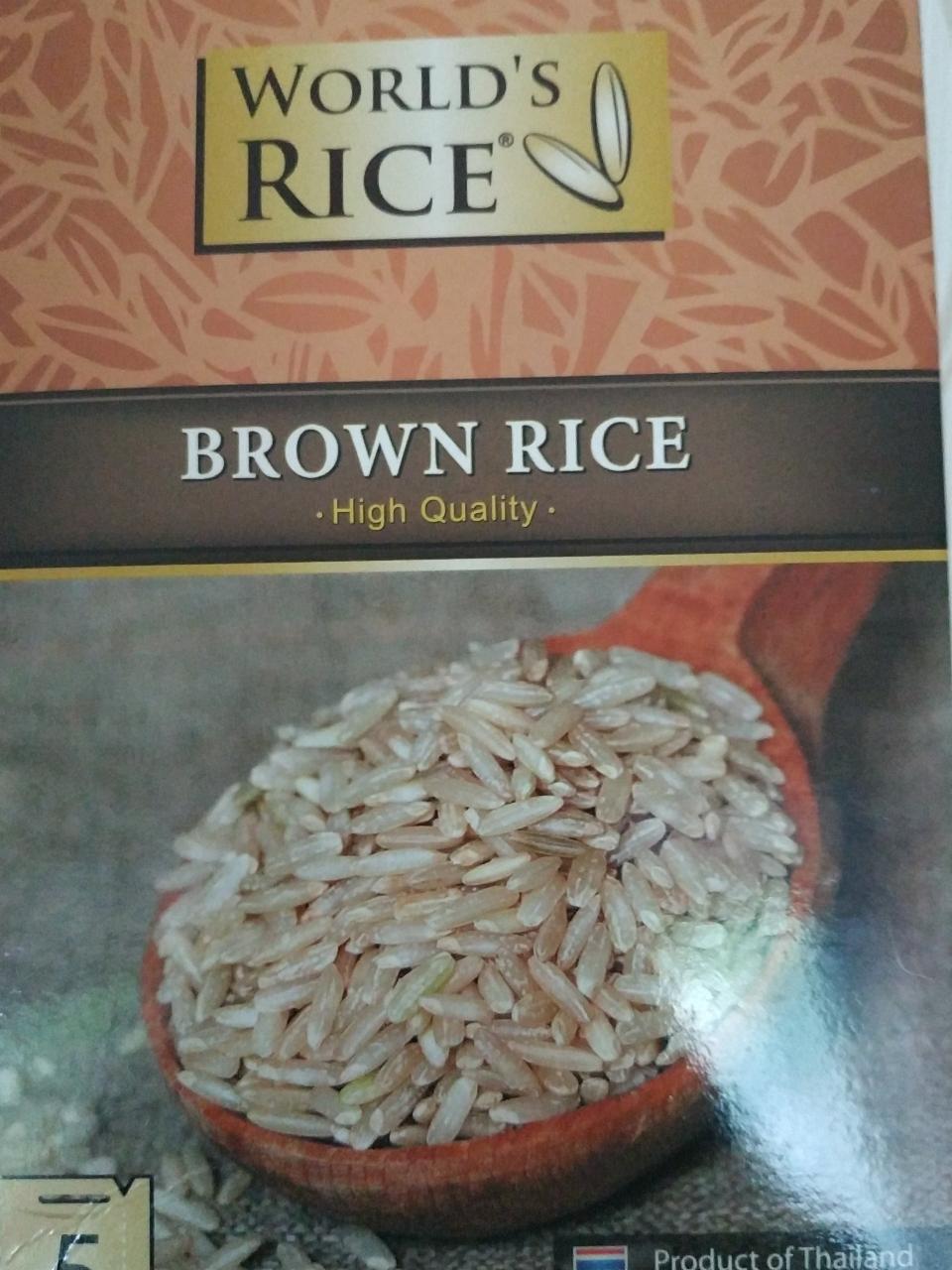 Фото - Рис нешлифованный длиннозернистый World's rice