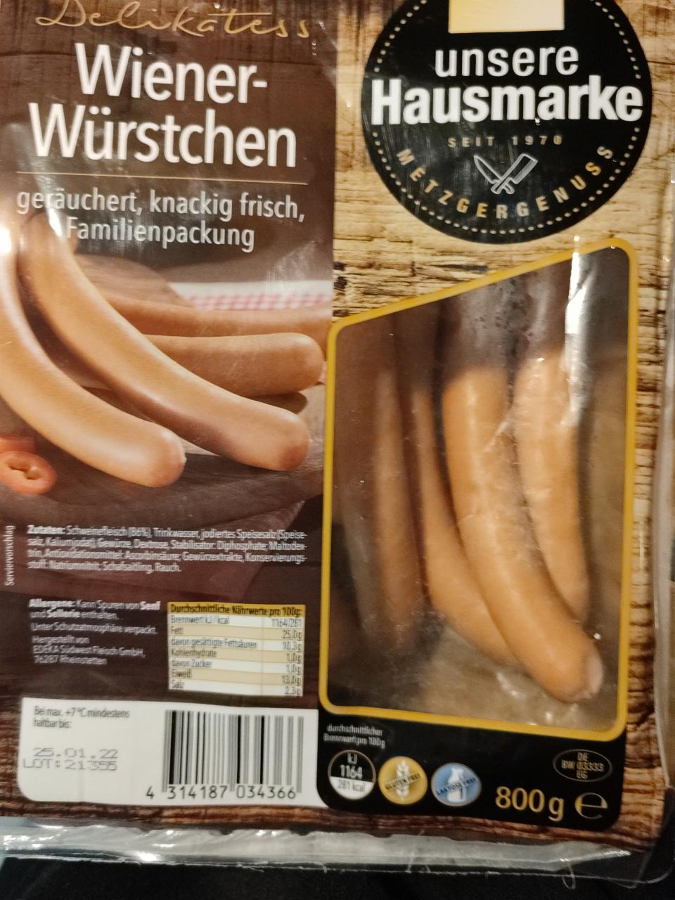 Фото - Венские колбаски Delikatess Wiener Würstchen Edeka