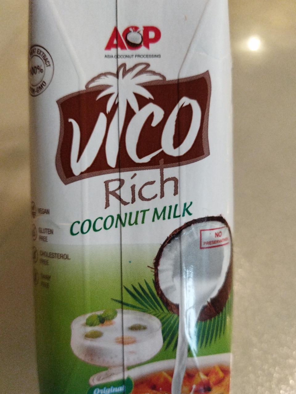 Фото - органическое кокосовое молоко Vico Rich