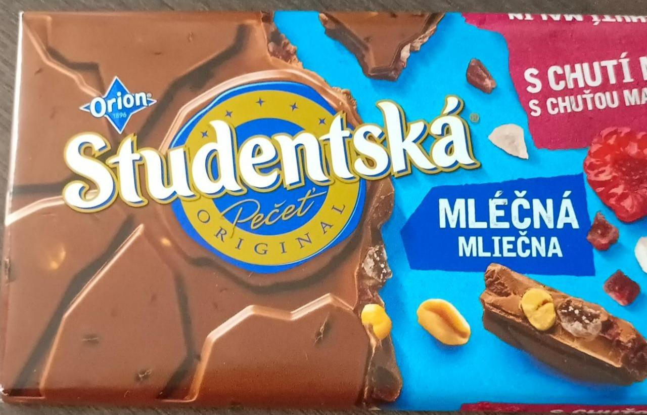 Фото - шоколад молочный с орехами и малиной Studentska Orion