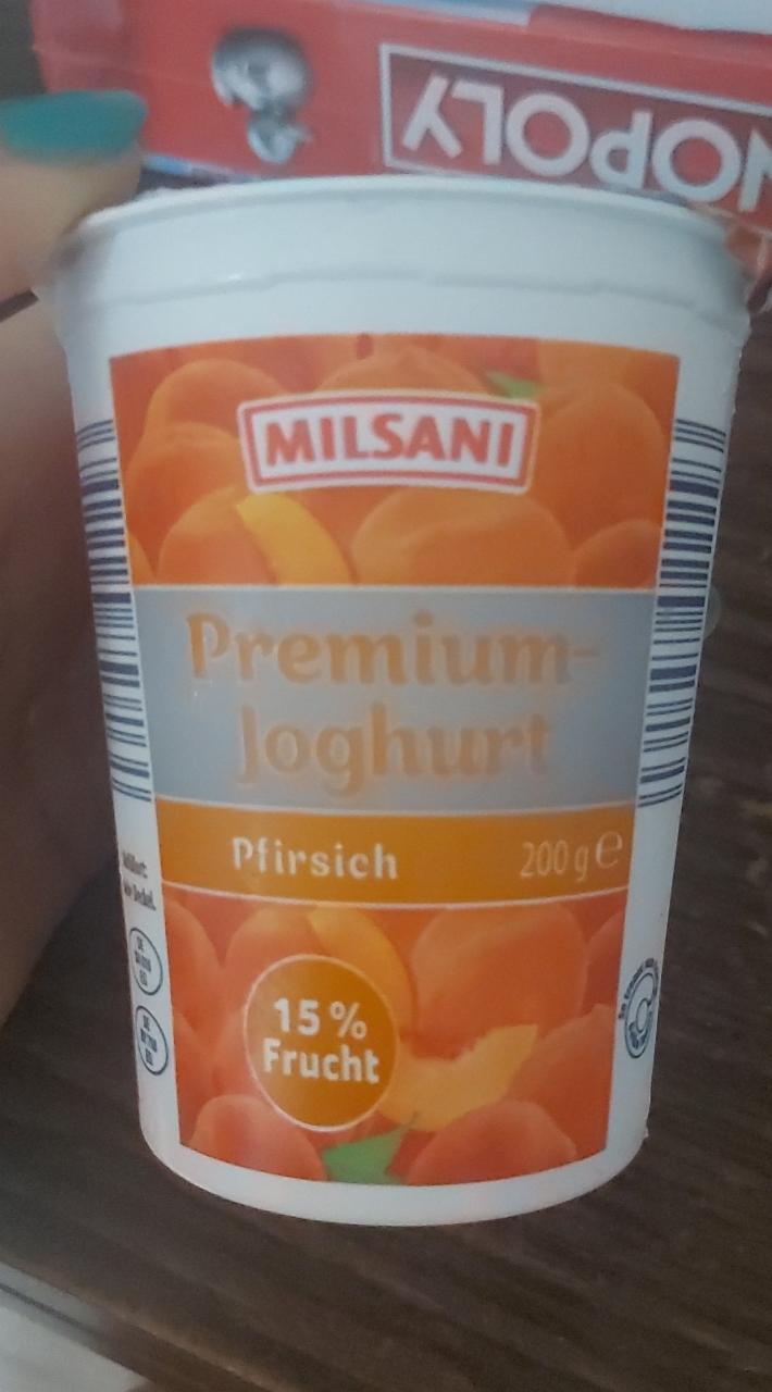 Фото - Йогурт фруктовый персиковый Premium Milsani