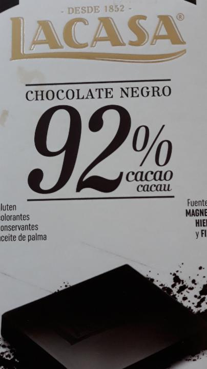 Фото - Шоколад Negro 92% Lacasa