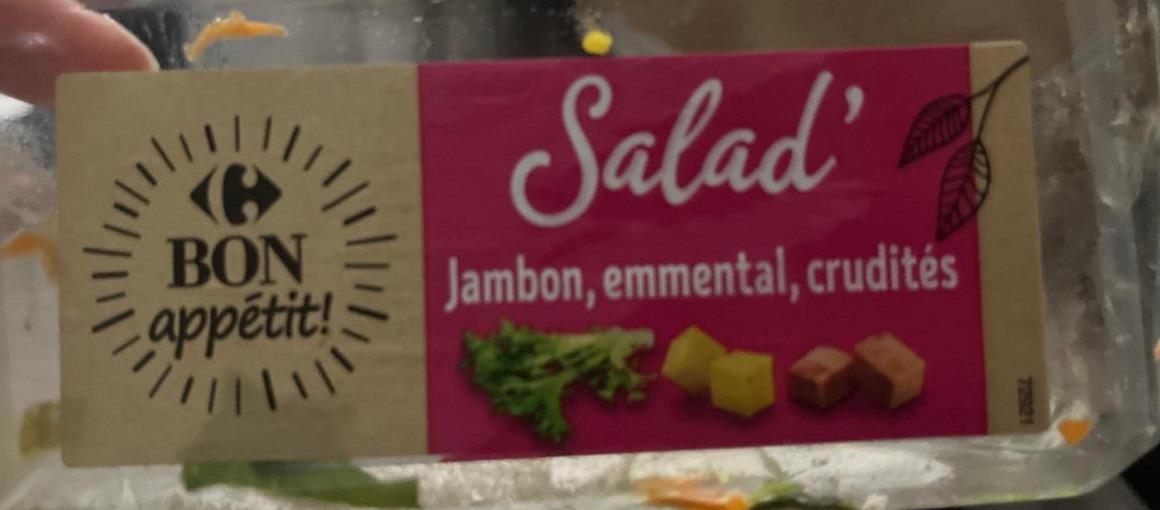 Фото - Salad' Jambon, emmental, crudités Carrefour Bon appétit!