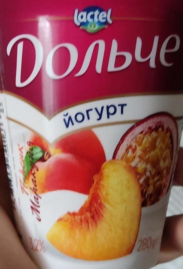 Фото - Йогурт 3.2% персик и маракуйя Дольче Lactel