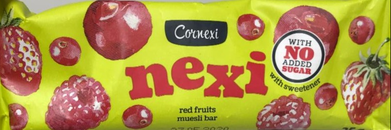 Фото - батончик мюсли Nexi с красными фруктами Cornexi
