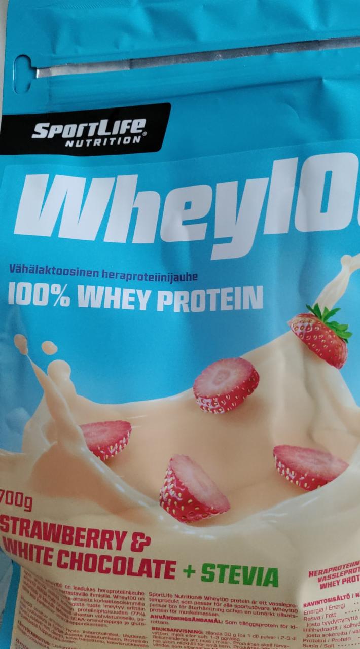 Фото - Протеин сывороточный Whey100 Стевия Белый шоколадно-клубничный SportLife