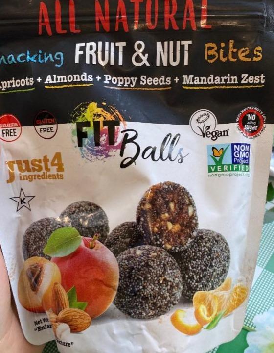 Фото - конфеты из фруктов и орехов курага, миндаль, семена чиа, пикантный мандарин fruit & nut fit balls all natural