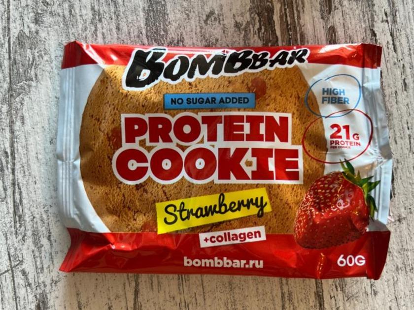 Фото - Печенье protein cookie клубника Bombbar