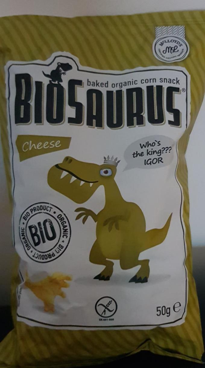 Фото - органические кукурузные снеки со вкусом сыра Biosaurus
