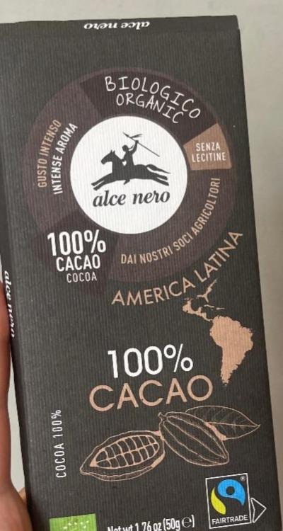 Фото - Черный шоколад 100% Alce nero