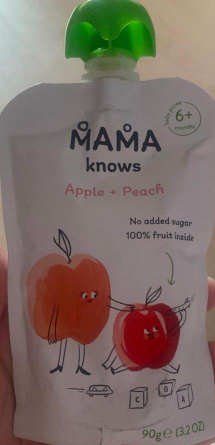 Фото - Пюре фруктовое Яблоко-персик Mama Knows