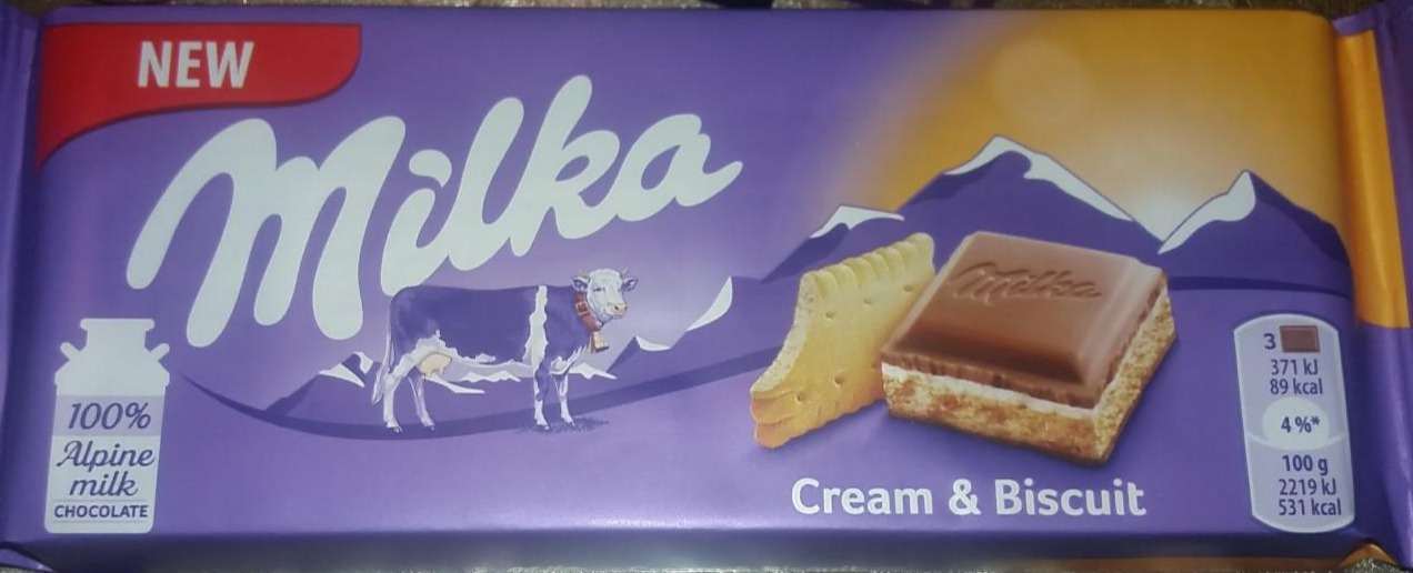 Фото - шоколад с печеньем cream biscuit Milka