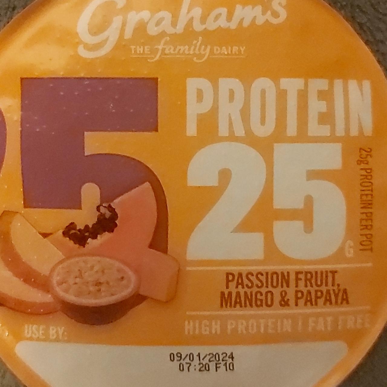 Фото - Protein Yoghurt Passion Fruit, Mango & Papaya Graham's The Family Dairy