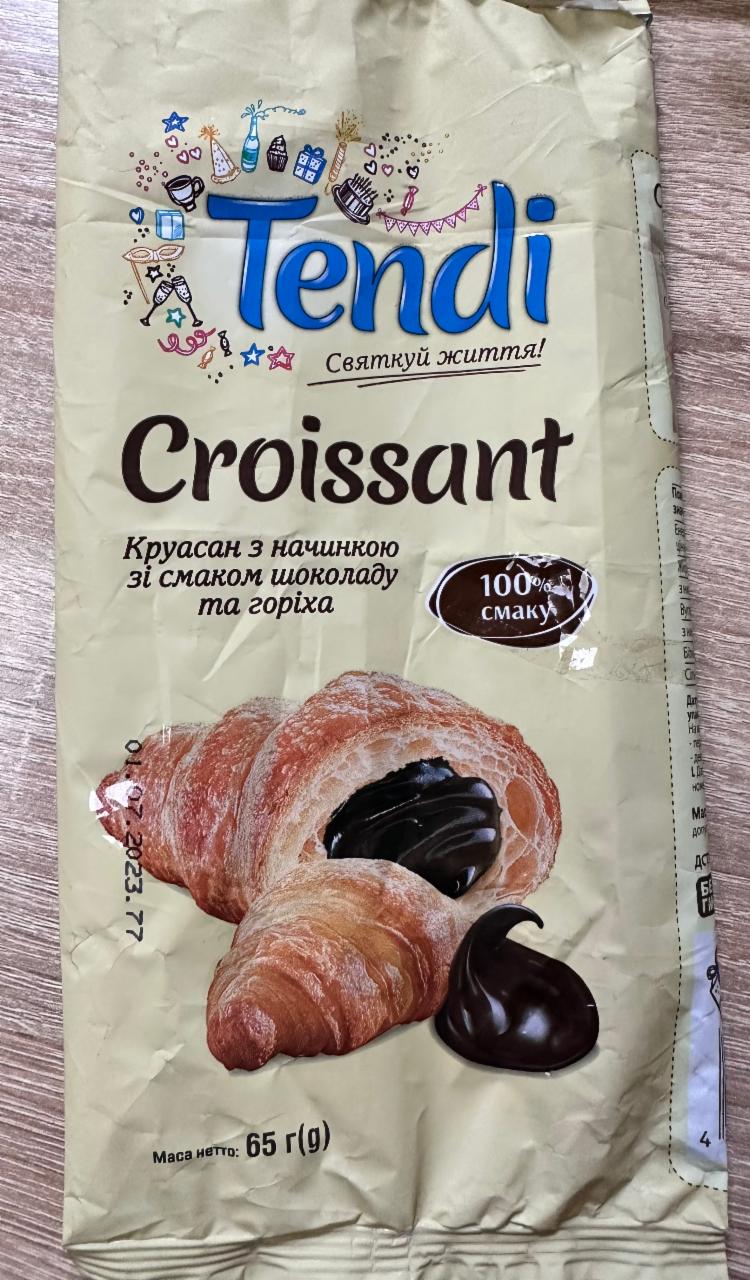 Фото - Круасcан с начинкой со вкусом шоколада и ореха Croissant Tendi