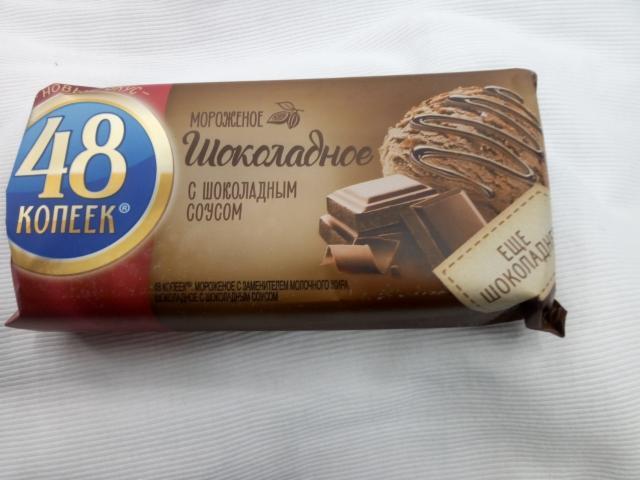 Фото - Мороженое с змж шоколадное с шоколадным соусом 48 копеек
