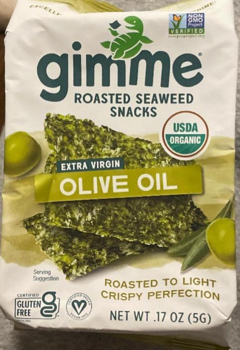 Фото - Снеки из водорослей с оливковым маслом Roasted Seaweed Snacks Gimme