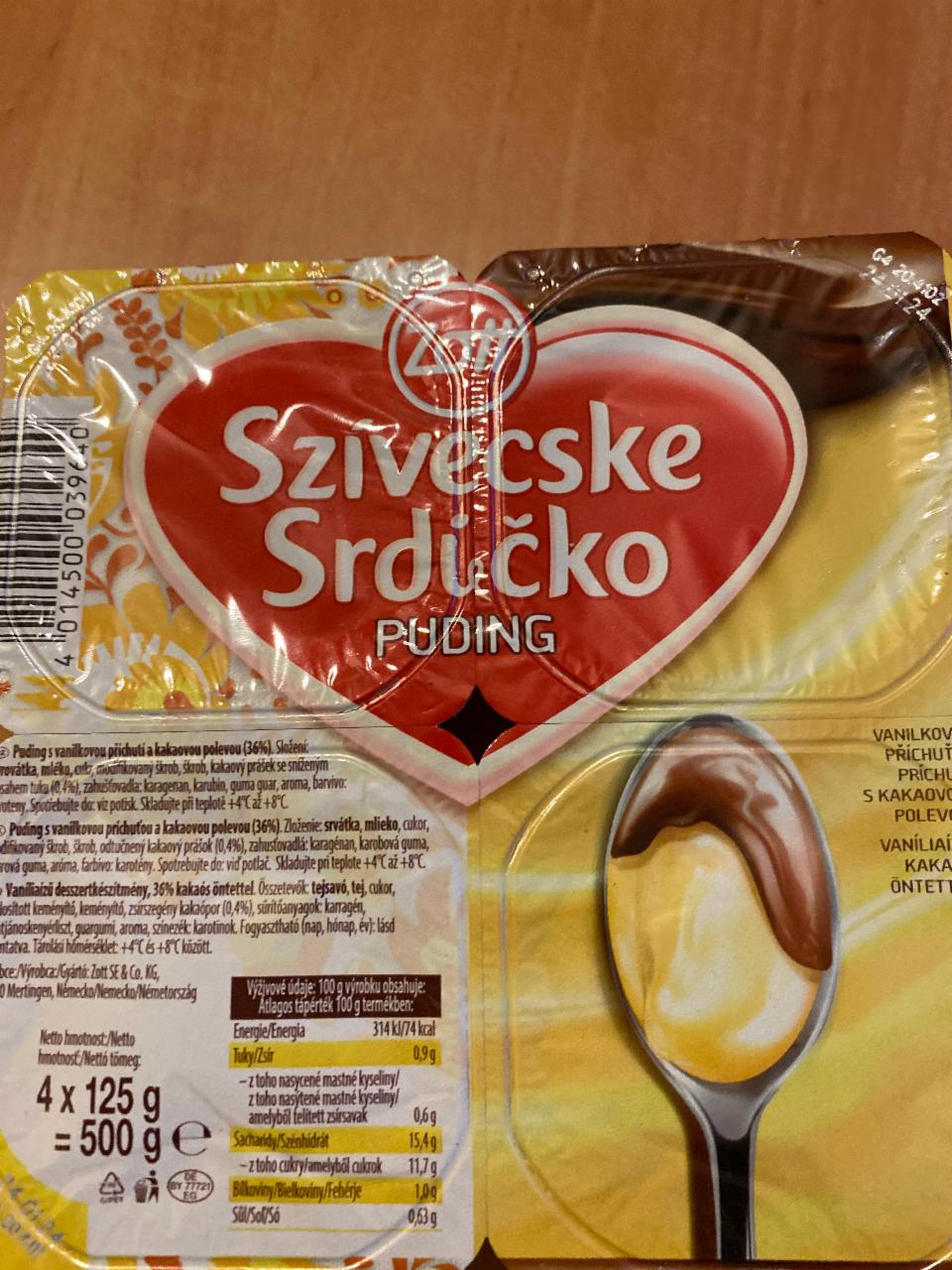 Фото - Пудинг ванильный и шоколадный Szivecske Srdicko puding Zott