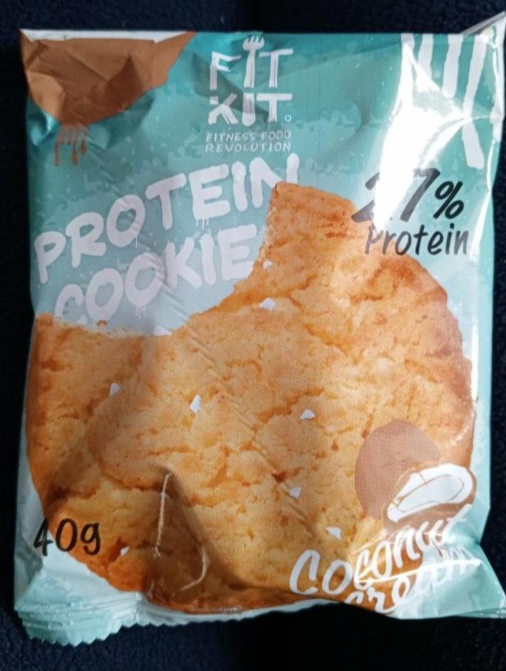 Фото - протеиновое печенье 27% Protein Cookie кокосовый крем coconut cream Fit Kit