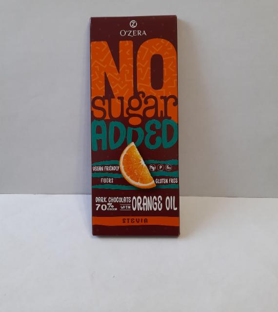 Фото - Горький шоколад с апельсиновым маслом 70% какао O' Zera No Sugar