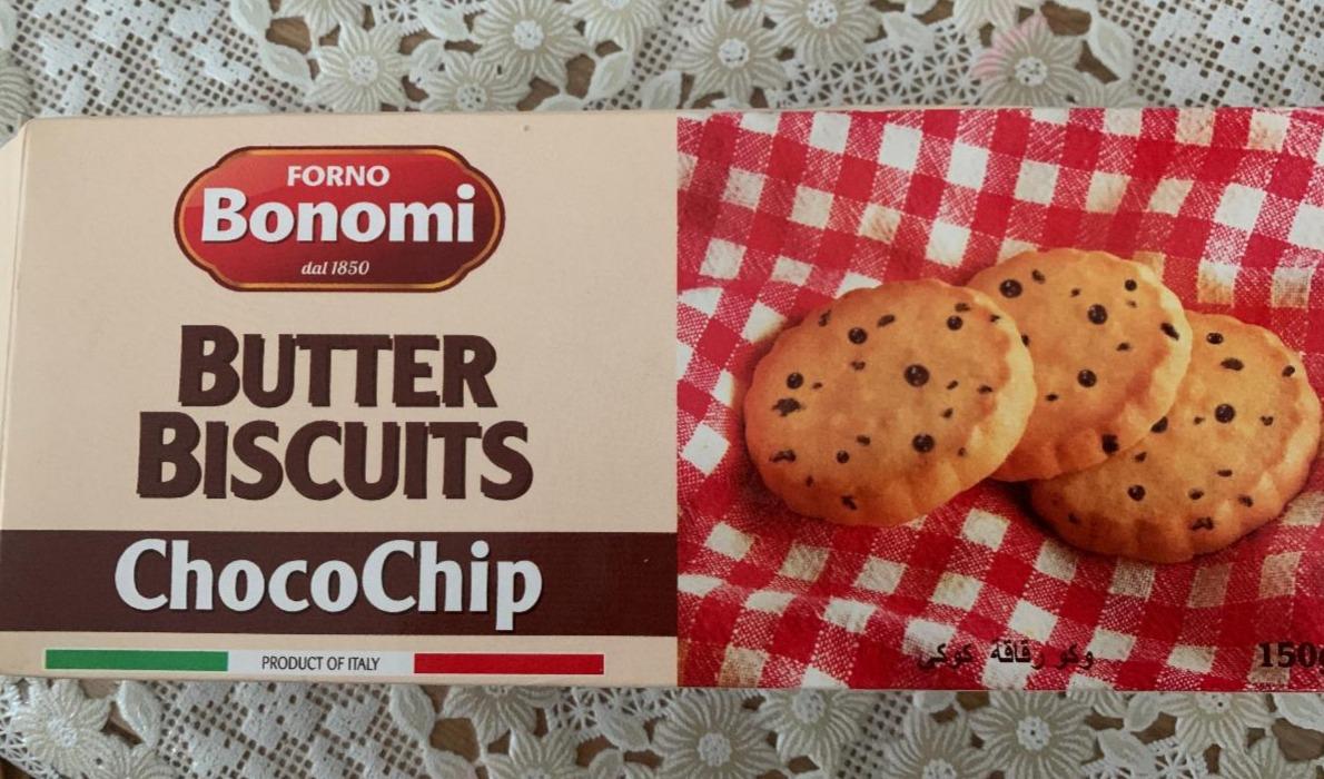 Фото - Печенье песочное с шоколадными крошками Butter Biscuits ChocoChip Bonomi
