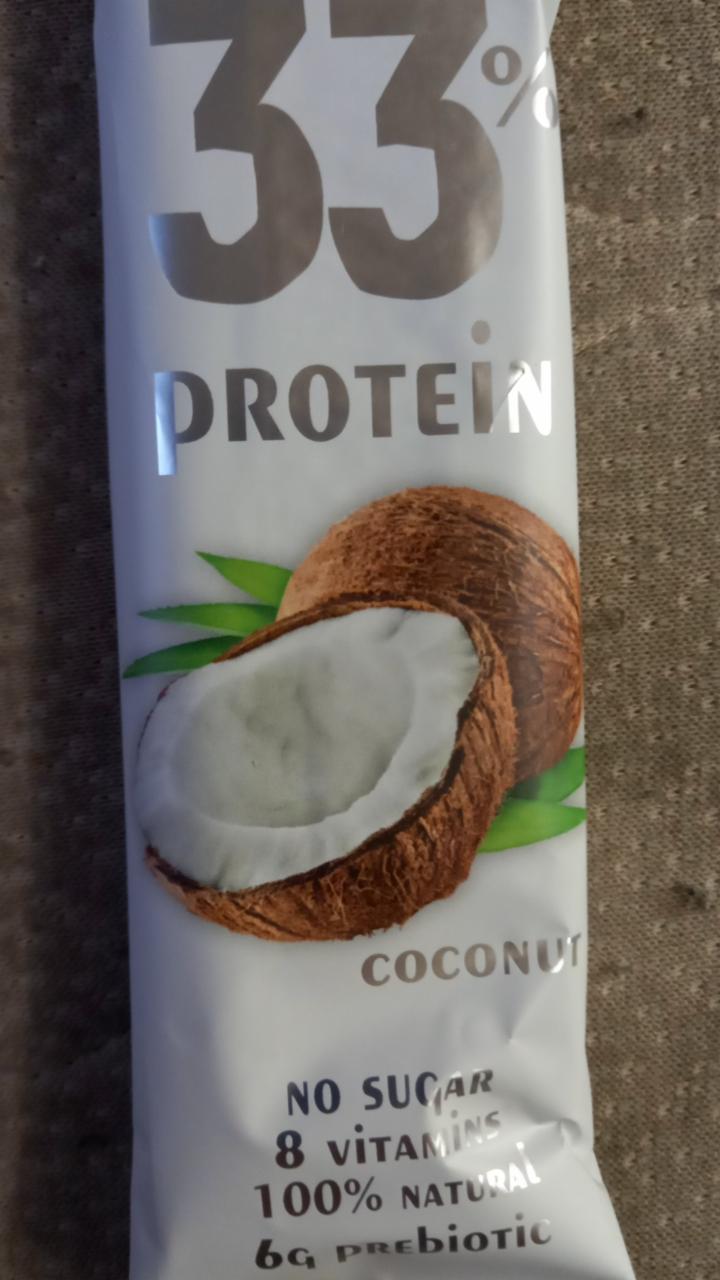 Фото - Протеиновый батончик кокосовый 33% белка Ёбатон