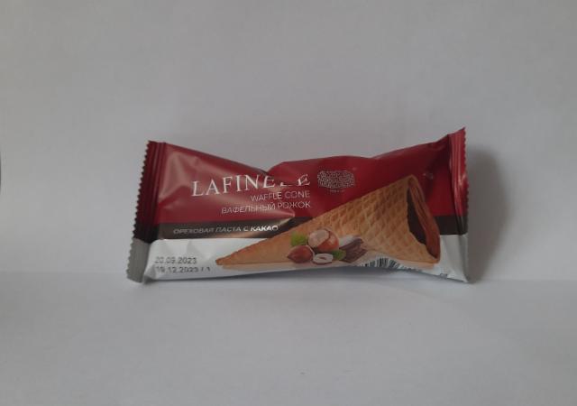 Фото - Вафельный рожок глазированный с ореховой пастой c какао Lafinele