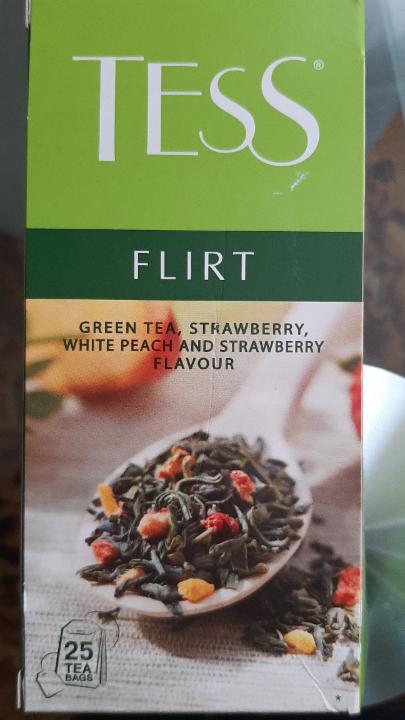 Фото - зеленый листовой чай с клубникой и ароматом белого персика Tess Flirt