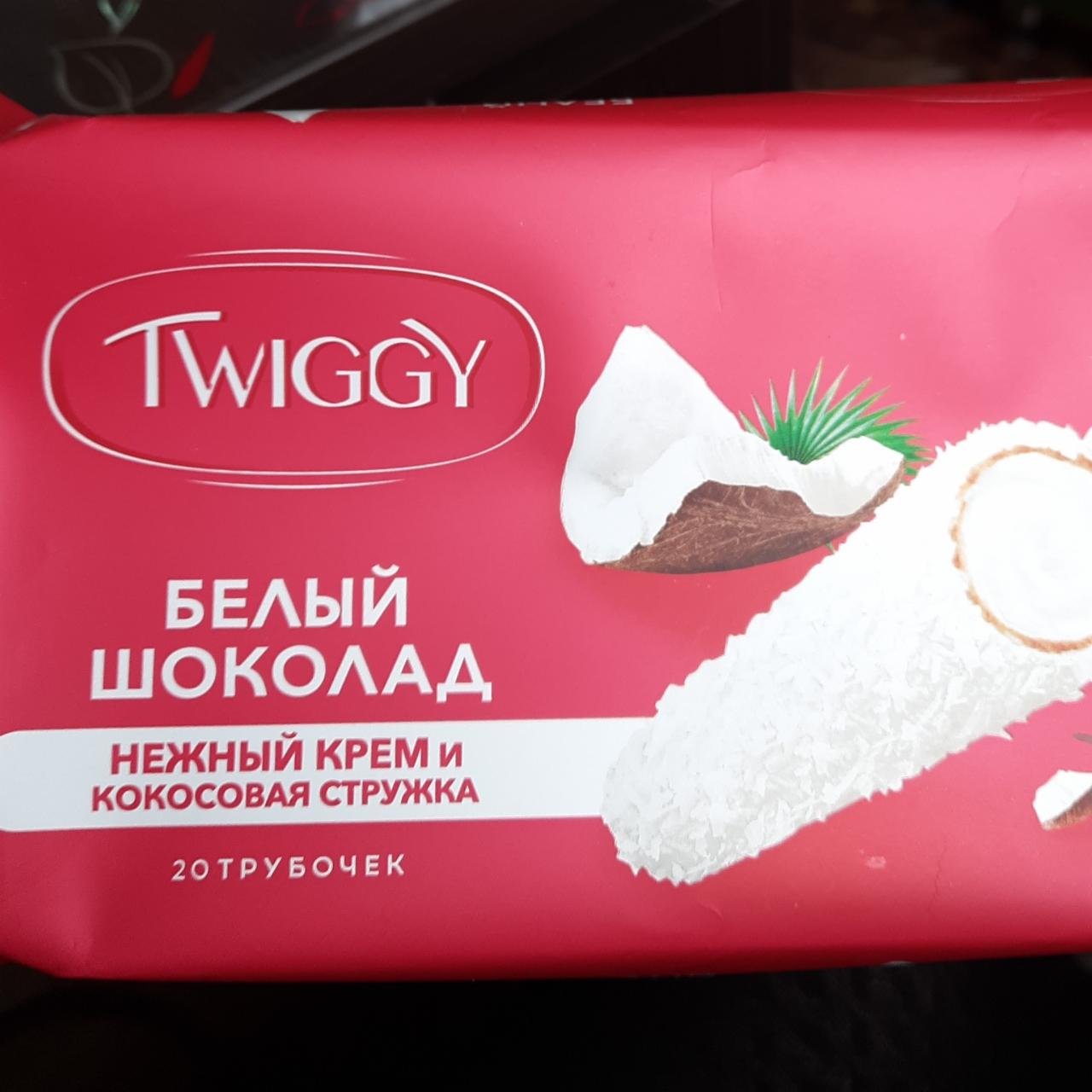 Фото - вафельные трубочки с нежным кремом в белом шоколаде с кокосовой стружкой Twiggy