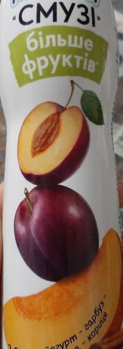 Фото - йогурт смузи 2.0% с наполнителем фруктовым тыква-слива-корица Молокия Молокія