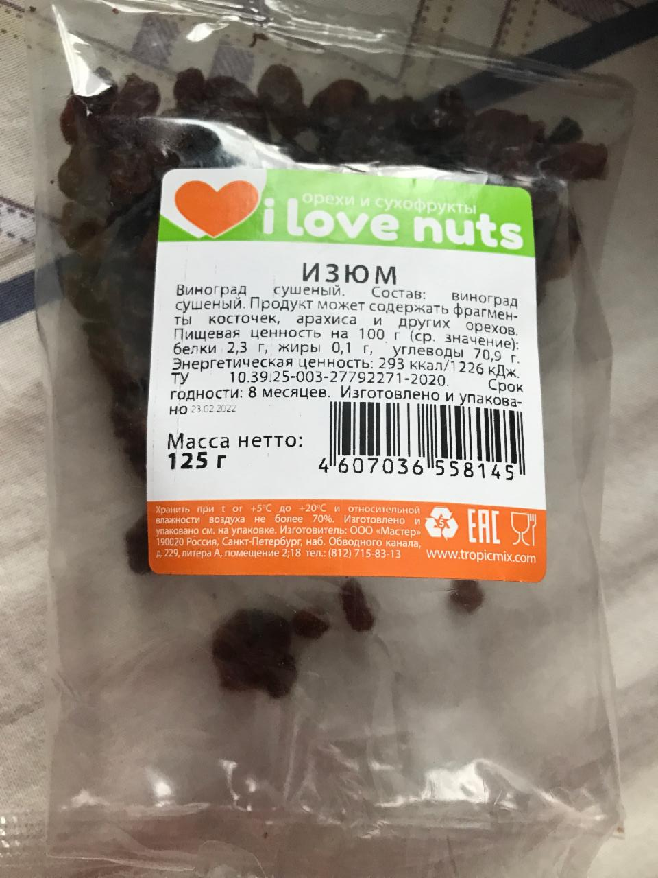 Фото - изюм I love nuts