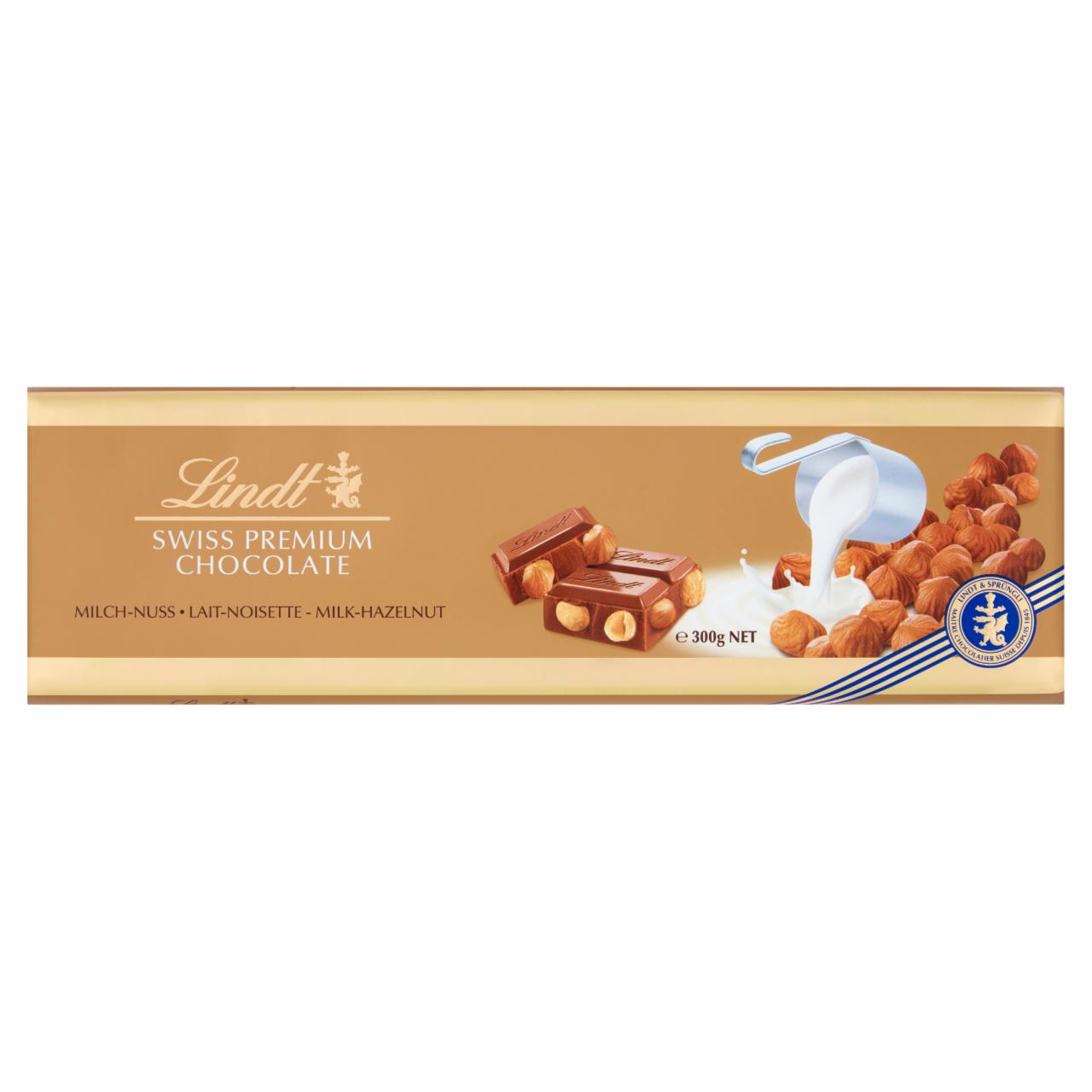 Фото - Шоколад швейцарский молочный с цельным фундуком Premium Lindt