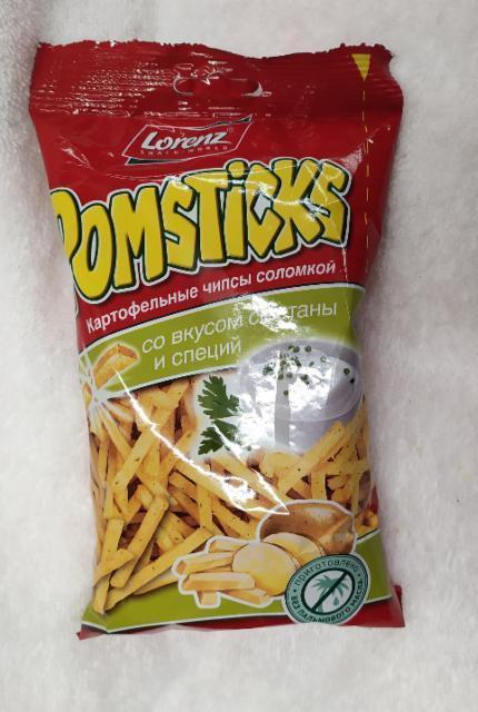 Фото - Картофельные чипсы соломкой со вкусом сметаны и специй Pomsticks