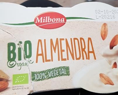 Фото - йогурт миндальный Bio Almendra Milbona