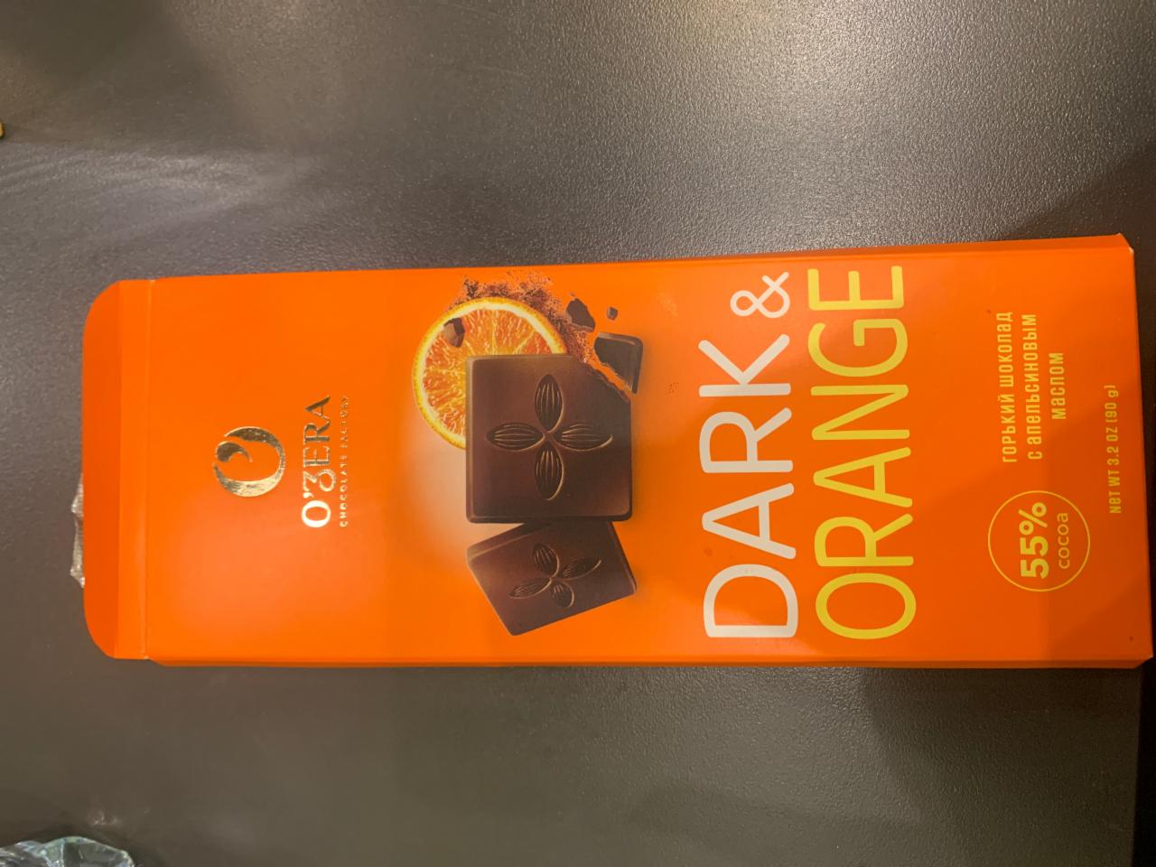 Фото - Горький шоколад c апельсиновым маслом 55% 'O'Zera' 'Dark & Orange'