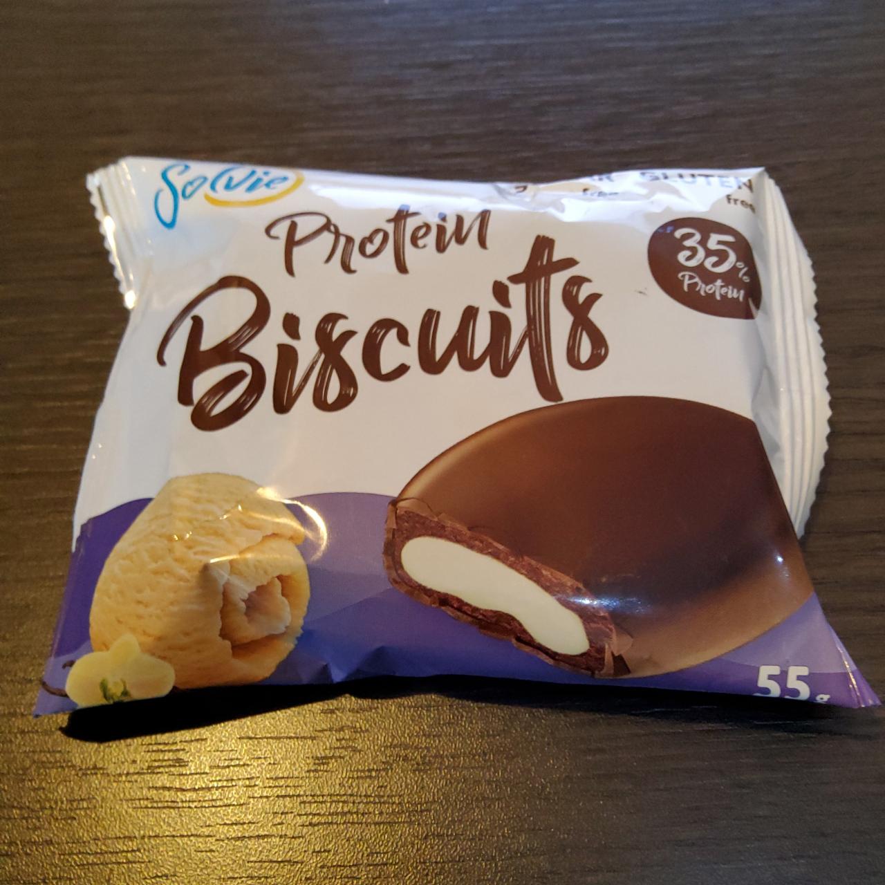 Фото - печенье протеиновое protein biscuits с начинкой пломбир Solvie