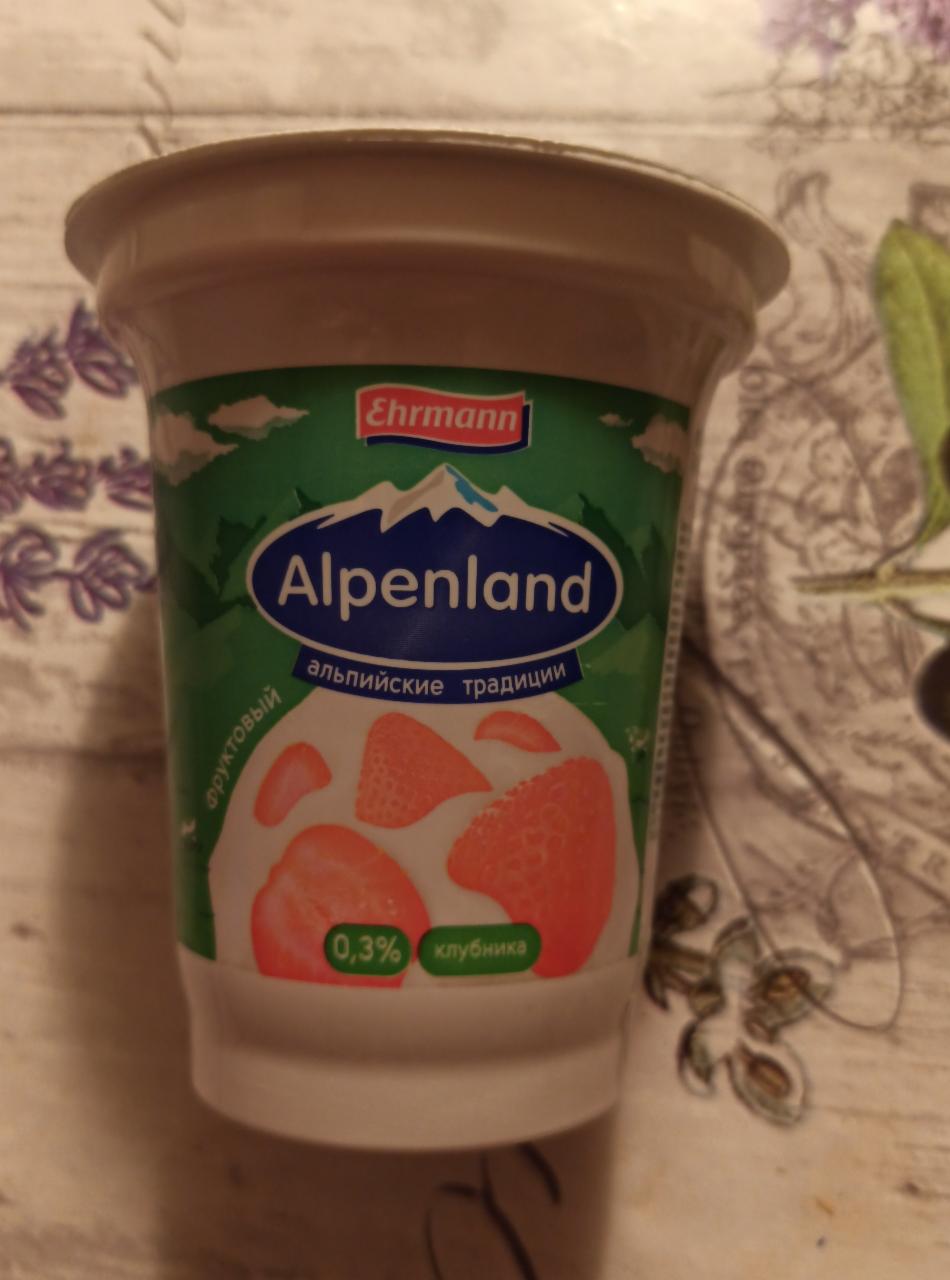 Фото - Продукт йогуртный пастеризованный с клубникой Фруктовый Alpenland