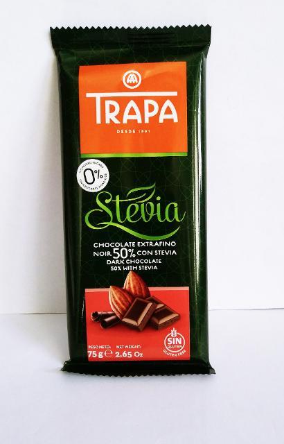 Фото - темный шоколад со стевией 50% какао Trapa