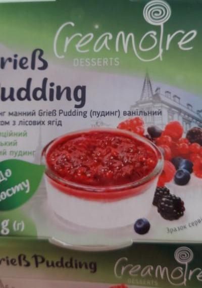 Фото - Пудинг манный ванильный с соусом из лесных ягод Creamoire