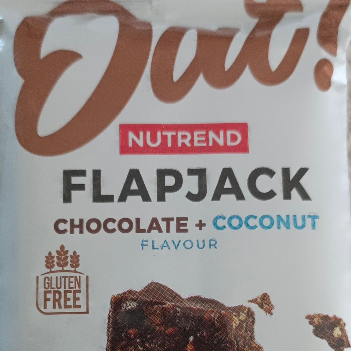Фото - Батончик безглютеновый злаковый енергетический Flapjack Chocolate + coconut flavour with dark chocolate Nutrend