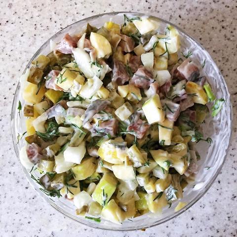 Фото - салат с картофелем и сельдью