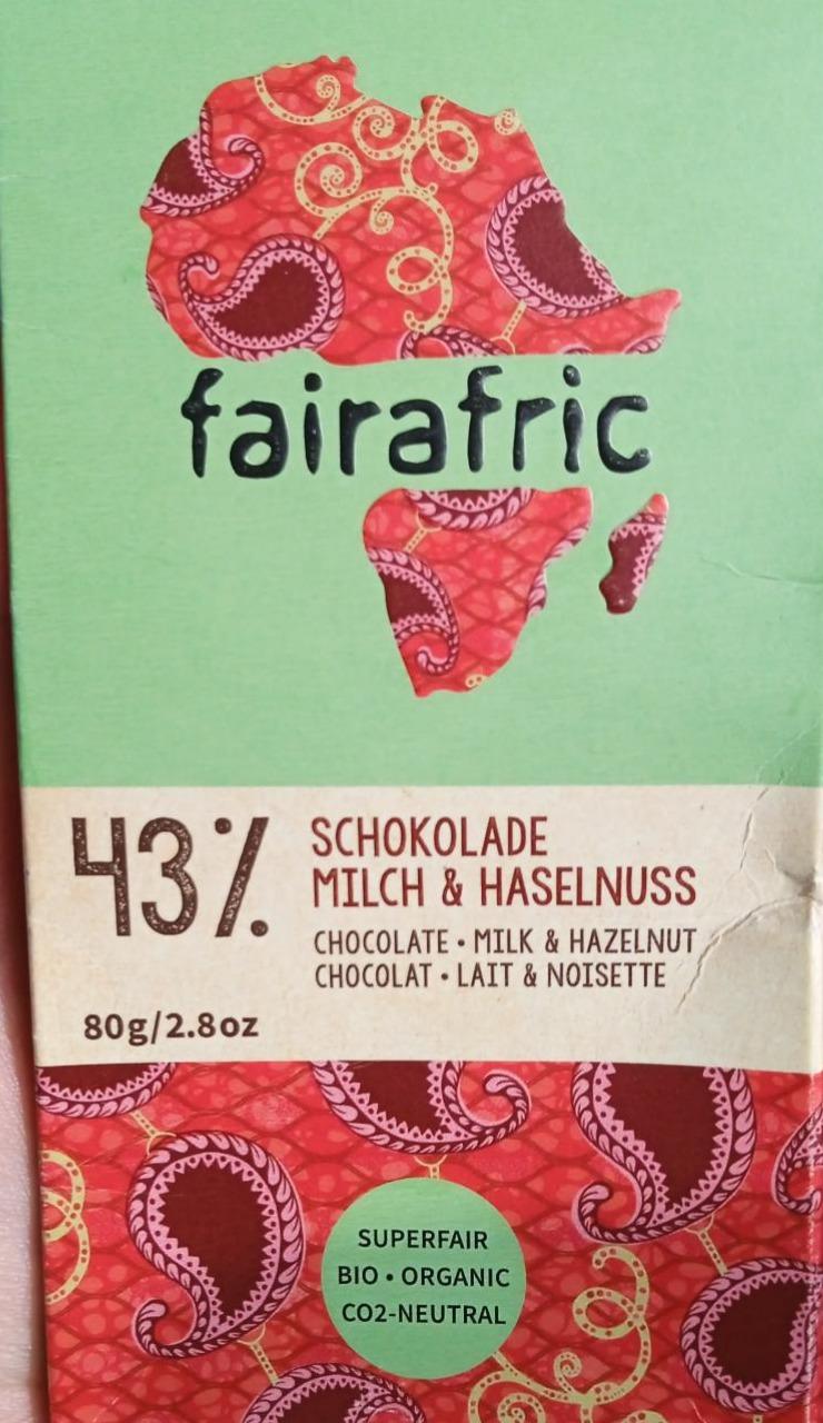 Фото - Молочный шоколад с лесными орехами 43% Fairafric