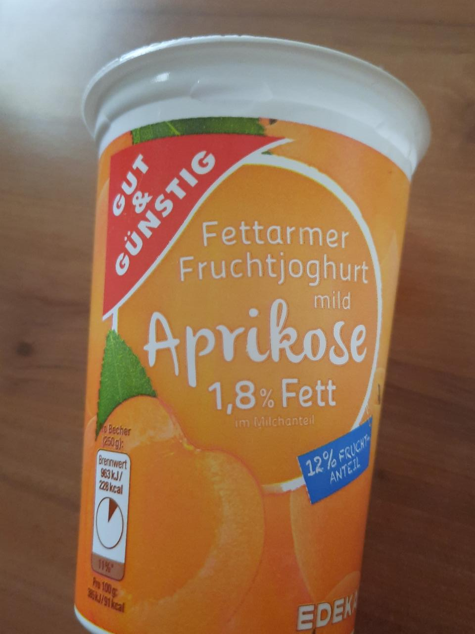 Фото - Fettarmer йогурт с абрикосом 1.8% жира Edeka