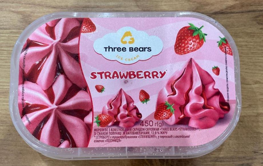 Фото - Мороженое 12% клубничное Strawberry Three Bears