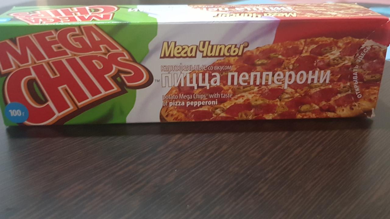 Фото - чипсы картофельные со вкусом пиццы пепперони Мега чипсы Mega chips
