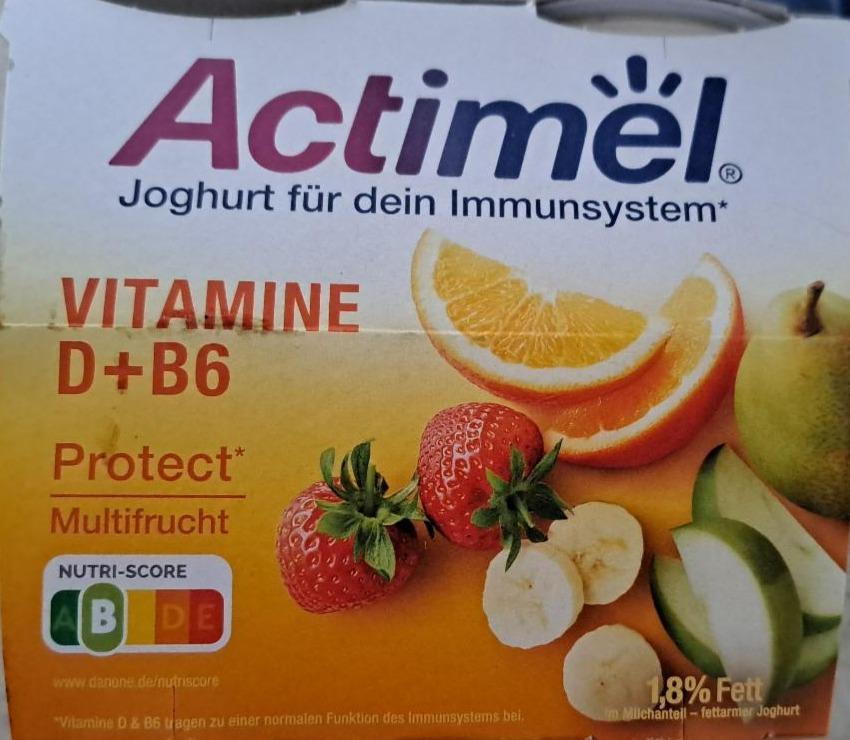 Фото - йогурт фруктовый с витаминами D-B6 Actimel