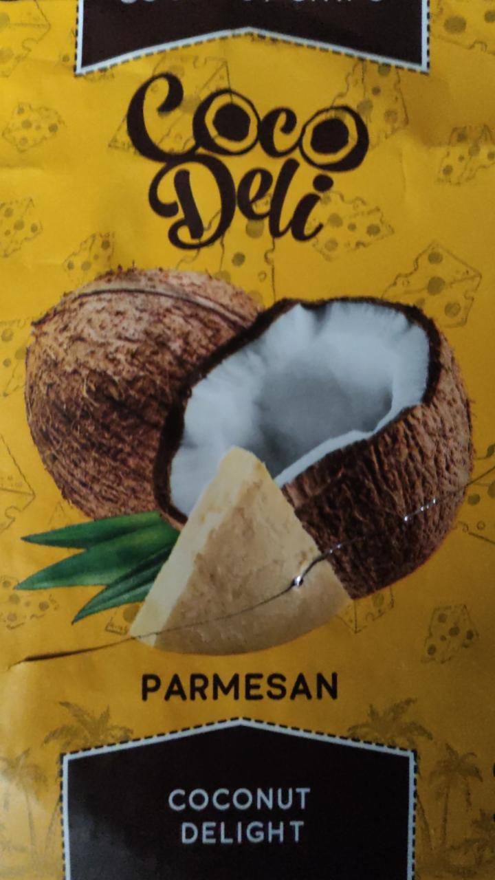 Фото - кокосовые чипсы со вкусом пармезана Coco deli